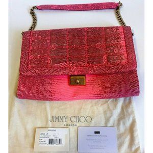$7000 Jimmy Choo Women's Handbag Clutch Cassie Limited Edition Pink Lizard